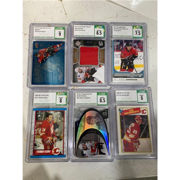Lot Of Assorted Graded Hockey Trading Cards in Protective Cases