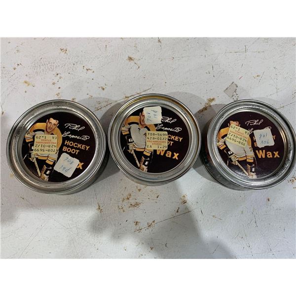 Phil Esposito Hockey Boot Wax Lot of 3 Tins