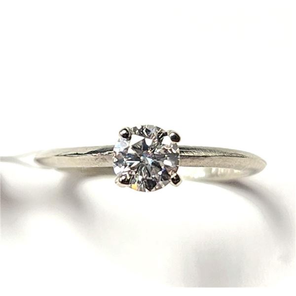10K White Gold White Moissanite Test Like Diamond Looks Better(0.5ct) Ring (~Size 7) (~weight 1.17g)