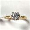 Image 1 : 10K Yellow Gold White Moissanite Test Like Diamond Looks Better(1ct) Moissanite(0.02ct) Ring (~Size 