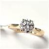 Image 3 : 10K Yellow Gold White Moissanite Test Like Diamond Looks Better(1ct) Moissanite(0.02ct) Ring (~Size 