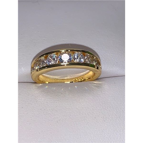 Ladies Multi Bezel Set Stones wedding band size 7