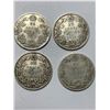 Image 1 : Canada rare Vintage King George V Silver quarters 1918, 1919, 1927 - LOT of 4