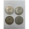 Image 2 : Canada rare Vintage King George V Silver quarters 1918, 1919, 1927 - LOT of 4