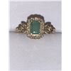 Image 2 : Natural Emerald 1.25 Carat .925 Silver on 14 KT gold Ladies ring with APPRAISAL Certificate Valued $