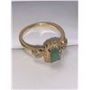 Image 3 : Natural Emerald 1.25 Carat .925 Silver on 14 KT gold Ladies ring with APPRAISAL Certificate Valued $