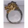 Image 2 : Ladies Natural Aquamarine Sculpted Dragons Head Ring with APPRAISAL Certificate Valued $1000.00