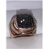 Image 1 : Natural Black Diamond 3.06 carat .925 silver on 14K Gold Gents Ring with APPRAISAL Certificate Value