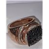 Image 2 : Natural Black Diamond 3.06 carat .925 silver on 14K Gold Gents Ring with APPRAISAL Certificate Value