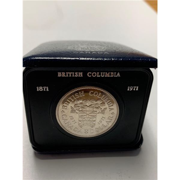 CANADA 1871-1971 BRITISH COLUMBIA $1.00 Coin with case