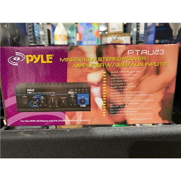 Pyle Mini 2x40W  Stereo Power Amplifier USB
