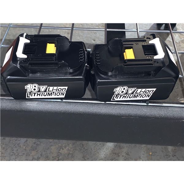 Lot Of 2 18v Li-Ion Batteries Lithium!Ion