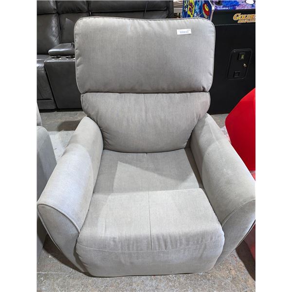 Cloth Fabric Reclining Electric Chair Lt Gray