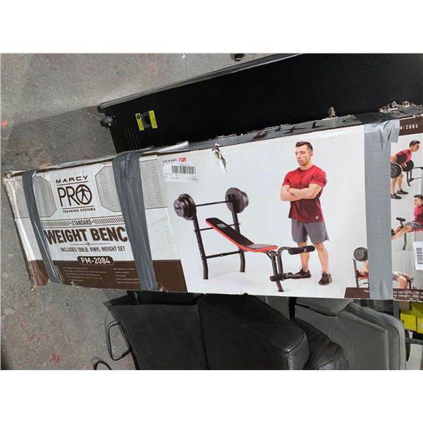 Marcy Pro Standard Weight Bench Includes 100lb Vinyl Weight Set