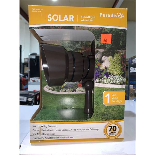 Paradise Solar Floodlight White LED Oiled Bronze