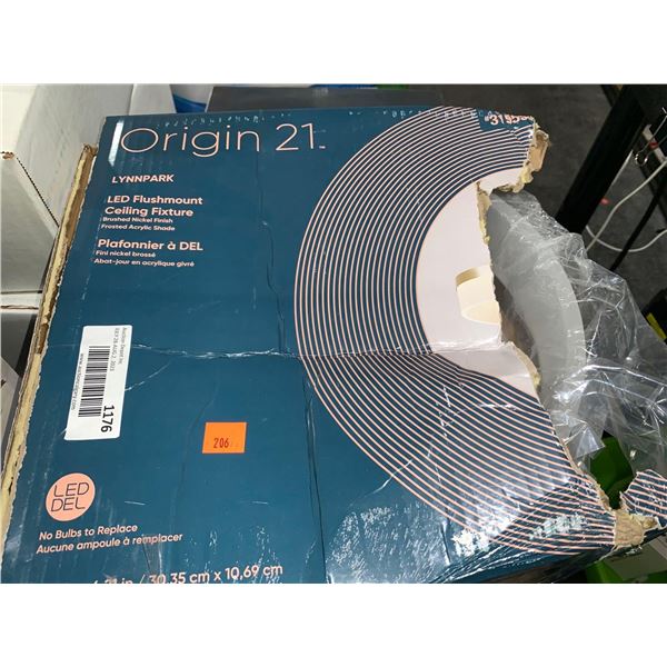 Origin 21 Lynnpark LED Flushmount Ceiling Fixture Brushed Nickle Finish