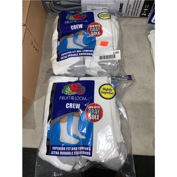 Fruit of the Loom Crew Socks Lot of 2 packs