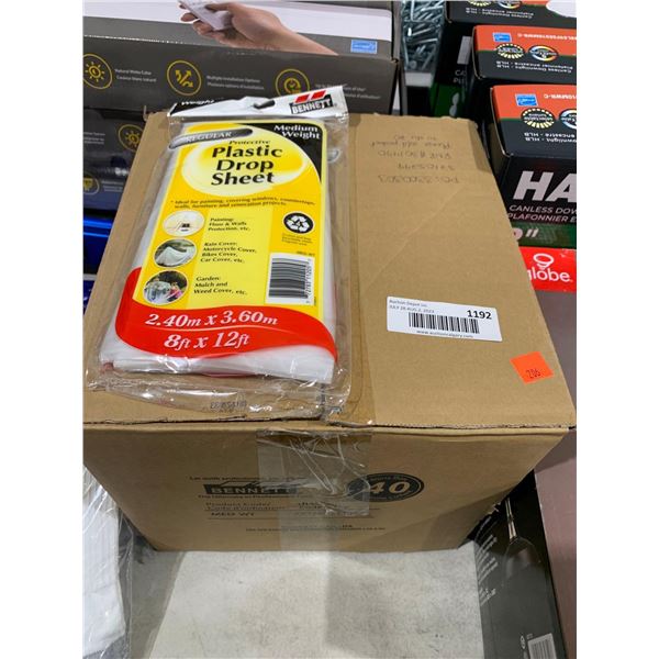 Bennett Medium Weight Plastic Drop Sheets 8'x12' Case of 40