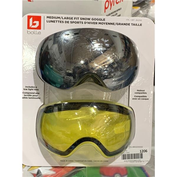 Bolle Medium Large Fit Snow Goggles