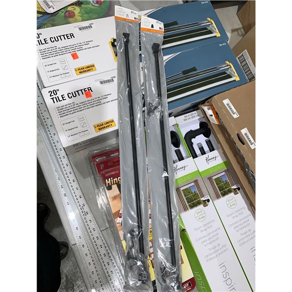 Kenney Cafe Rod 7/16" diameter Black 24"- 48" Lot of 2