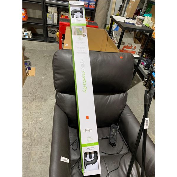 Kenney Room Darkening Wrap Rod 3/4" diameter 66"-120" Matte Black