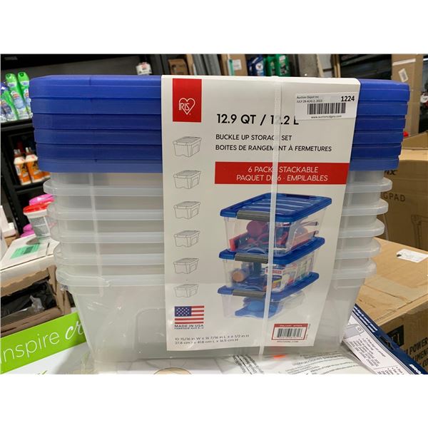 Iris 12.2L Buckle Up Storage Set 6 Pack Stackable
