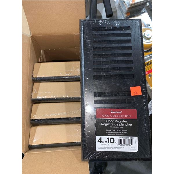 Imperial Oak Collection Floor Register Black Oak Solid Wood 4"x10" Case of 5