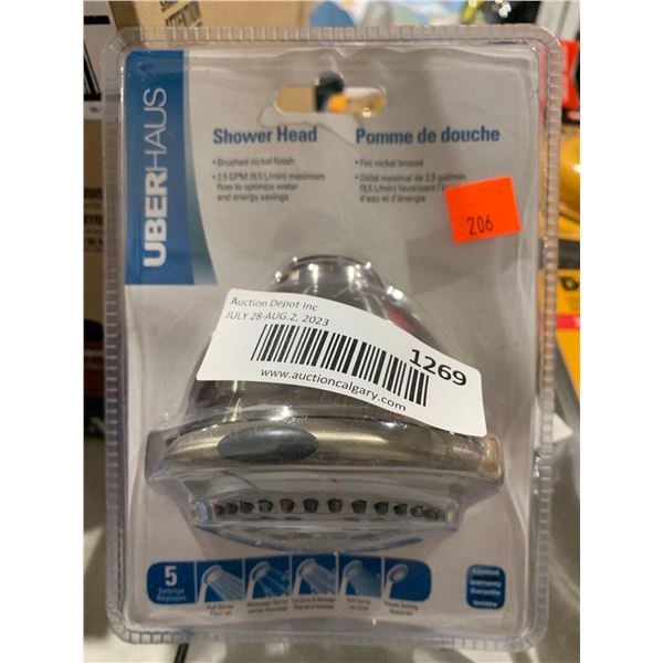 UberHaus Shower Head Brushed Nickle Finish