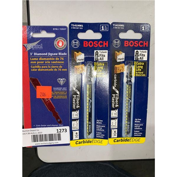Bosch High Carbon Steel Wood Blades Lot of 2 Packs & Capitol 3" Diamond Jigsaw Blades