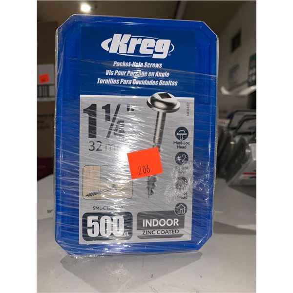 Kreg Pocket-Hole Screws 1 1/4" Indoor Zinc Coated 500ct