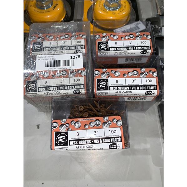 Deck Floor Screws 8 diameter 3" Length 100pcs Lot of 5 Packages