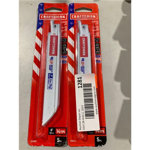 Craftsman 5pc 6" Bi-Metal Reciprocating Saw Blades Lot of 2 Packs