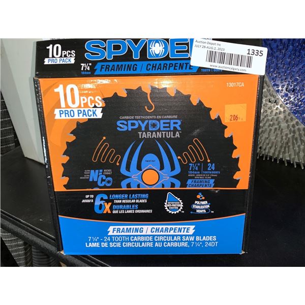 10 Pack - Spyder Tarantula Framing 7.5" 24 Tooth Saw Blades