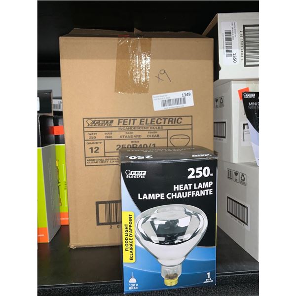 Feit Electric Heat Lamp Bulbs 250W - Lot of 12
