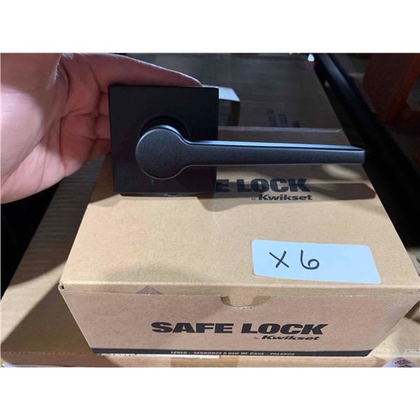 Lot of 6 Weiser Passage Lever Door Handles - Daylon Iron Black