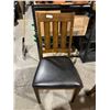 Image 1 : Lot of 4  Wood & Leather Like Upholstery Dining Chairs