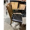 Image 2 : Lot of 4  Wood & Leather Like Upholstery Dining Chairs