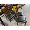 Image 4 : Lot of 4  Wood & Leather Like Upholstery Dining Chairs