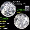 Image 1 : 1943-p Mercury Dime 10c Graded ms67+ BY SEGS