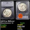 1973-s Silver Eisenhower Dollar $1 Graded ms66+ By SEGS