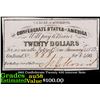 1861 Confederate Twenty $20 interest Note  Grades Choice AU/BU Slider