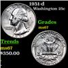 Image 1 : 1951-d Washington Quarter 25c Grades GEM++ Unc