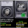 Image 1 : Proof 1972-s Silver Eisenhower Dollar $1 Graded pr69+ DCAM By SEGS