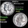 1942-s Mercury Dime 10c Grades GEM Unc