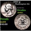 1957-p Washington Quarter 25c Grades Choice+ Unc