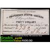 1861 Confederate Forty $40 interest Note  Grades Choice AU/BU Slider