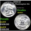 Image 1 : 1934-d Washington Quarter 25c Grades Choice+ Unc