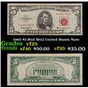 1963 $5 Red Seal United States Note Grades vf+