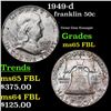 1949-d Franklin Half Dollar 50c Grades GEM FBL