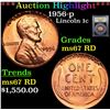 ***Auction Highlight*** 1956-p Lincoln Cent 1c Graded GEM++ RD BY USCG (fc)